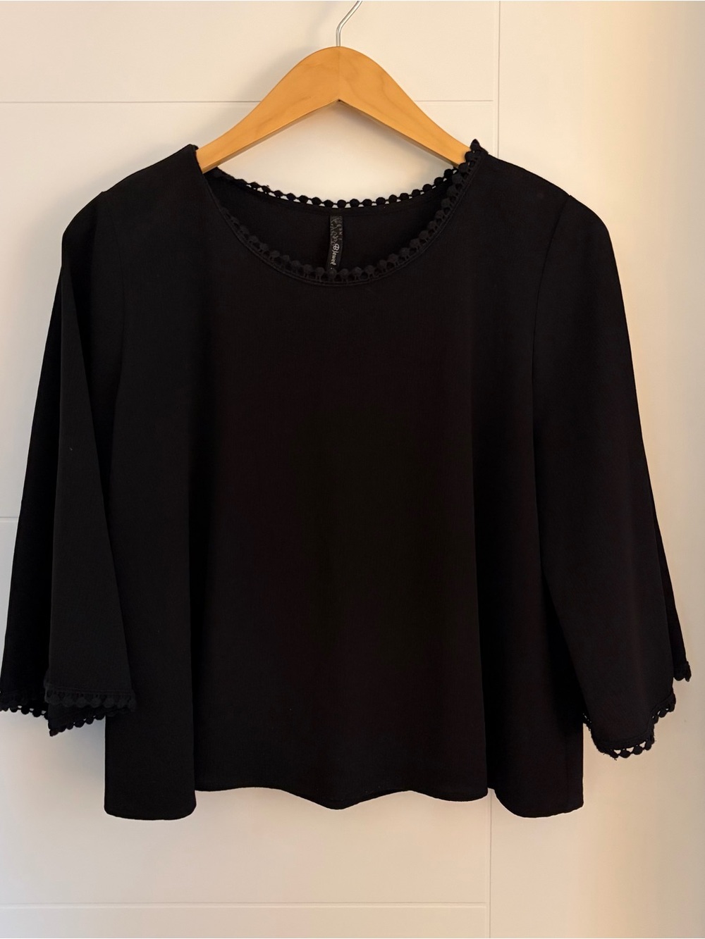 B Jewel Black Scoop Neck Tunic with Pom-Trim
